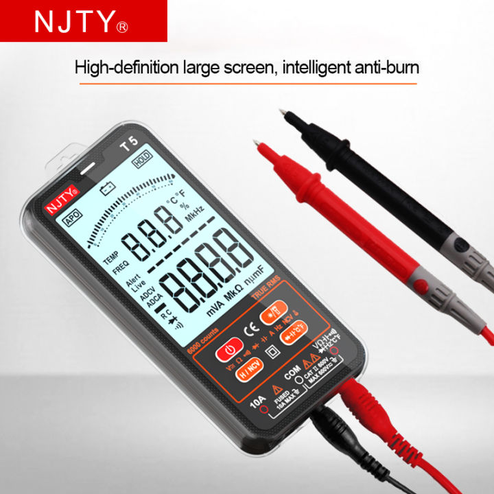 NJTY 6000 Counts Digital Multimeter Color Screen Ture RMS AC DC NCV ...