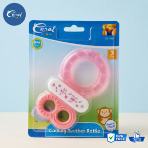 Coral Babies Easy Grip Water-Filled Cooling Teether Rattle Sounds Soothing Teething Toy