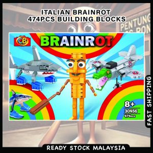 Italian Brainrot 474PCS Building Blocks Tralalero Tralala Tung Tung Tung Sahur Minifigures Toys Boys Girls Kids 30456
