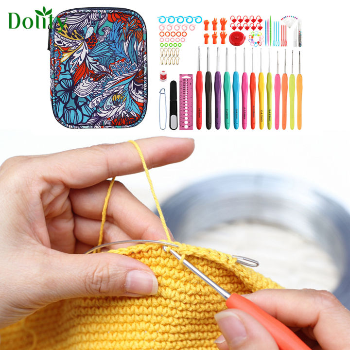 Dolity 102pcs Crochet Accessories Set, Crochet Hooks Kit with