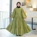 Gamis Anak Perempuan Usia 7 - 13 Tahun / Dress anak Katun Polos / Gamis susun anak terbaru 2024. 