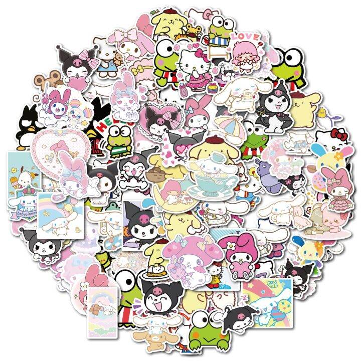 10/50Pcs Cartoon Sanrio Laptop Stickers Kuromi Cinamonroll Hellokitty ...