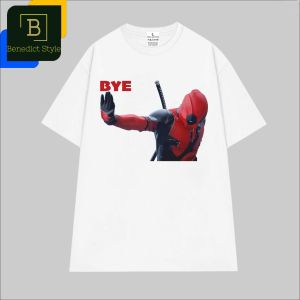 Cao cấp - Áo thun oversize in hình Deadpool giơ cánh tay BYE ngầu vui nhộn Deadpool x Wolverine movie shirt BS1001