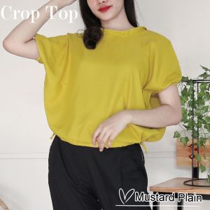 Atasan / Blouse Tali Crop Top allsize fit to L Plain