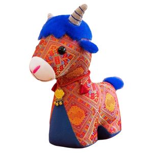 YINGXING Soft Plush Goat Doll Collectible Cartoon Mascot Ornament Cute Lucky Mascot Stuffed Sheep Animal Daily