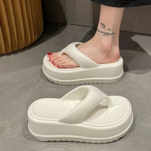 [Free Shipping] WomenS Thick-Soled Flip-Flops 2025 New Model High-Heeled Toe-Post Height-Increasing Ultra-Thick Platform Flip-Flops For Summer