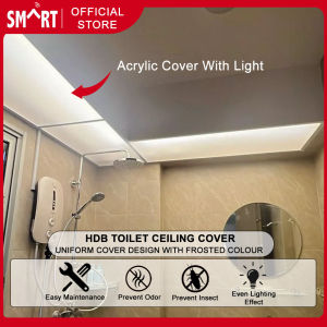 HDB Toilet Acrylic Cover Installation / Toilet Box Up Cover / Acrylic With Lighting For Toilet