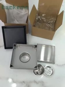 BAOMEMO Hidden Square Floor Drains SUS304 Stainless Steel Shower Drainer Anti-odor Shower Floor Drainer 10x10