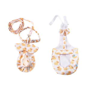 Double Pack Washable Pet Diaper with Adjustment Strap Duck Themed Leash Comforatable Scratch Proof Fabric for Training