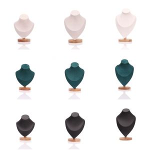 YIYIUR หนังกลับ ชั้นเก็บเครื่องประดับ 3D แสดงในการแสดง รูปแบบการแสดงผล ทำจากไม้ ชั้นวางสร้อยคอ สร้อยคอสำหรับผู้หญิง