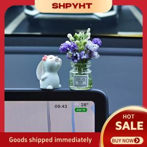 SHPYHT 1 bộ đồ trang trí búp bê chữa bệnh xe mới bình nhỏ dễ thương và bảng điều khiển trung tâm xe Thỏ trang trí cửa sổ