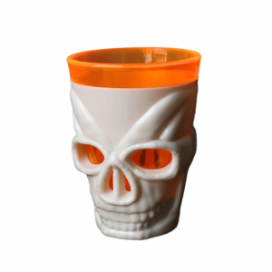 MAOMEI Đèn LED Cốc hình đầu lâu phát sáng dùng cho lễ hội Halloween. Thiết kế hai lớp. Nhấp nháy Cốc uống nước chủ đề Halloween Đạo cụ tạo không khí ma quái Nhựa Cốc uống nước Quầy bar