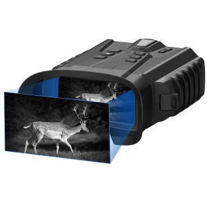 BekinTek กล้องส่องทางไกลมองกลางคืนเต็มสี 5200mAh ชาร์จไฟได้ NVG แว่นตา โทรศัพท์ดิจิตอลอินฟราเรด กล้องโทรทรรศน์เต็มมืด ส่องสว่างปุ่ม LED   8x ซูม วิดีโอ 2.5K หน้าจอ HD ขนาด 3 นิ้ว สำหรับกลางวันและกลางคืน