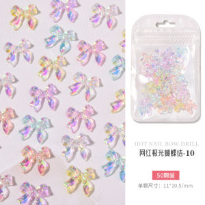 UR SUGAR Crystal White Nail Rhinestone AB Charms Luxury Nail Art Flatback Gems for 3D Nail Decorations Glitter Nail Decal