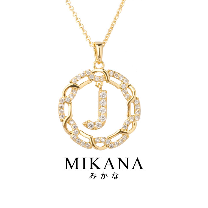 Mikana Initials 18k Gold Plated J Letter Pendant Necklaces Women Fashion  Accessories alphabet initial necklace birthday gift fashion korean free