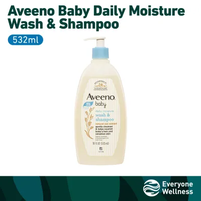 [Local Delivery] Aveeno Baby Daily Moisture Gentle Body Wash & Shampoo 2-in-1 Baby Bath Wash & Hair Shampoo 236ml 532ml