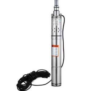 220V/60Hz 3inch Stainless Steel Deep Well Pump Single-Phase High Lift Submersible Bore Pump for Home/Farm/Irrigation