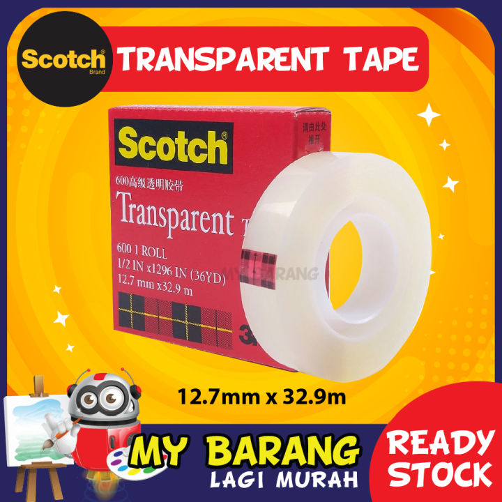 3M Scotch 600 Transparent Adhesive Tape (12.7mm x 32.9m) Scotch