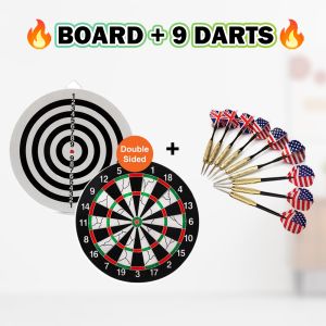 AKIROProfessionalDouble-sided18inchesDartBoardSportGamewith6pcsBrassDarts Darts