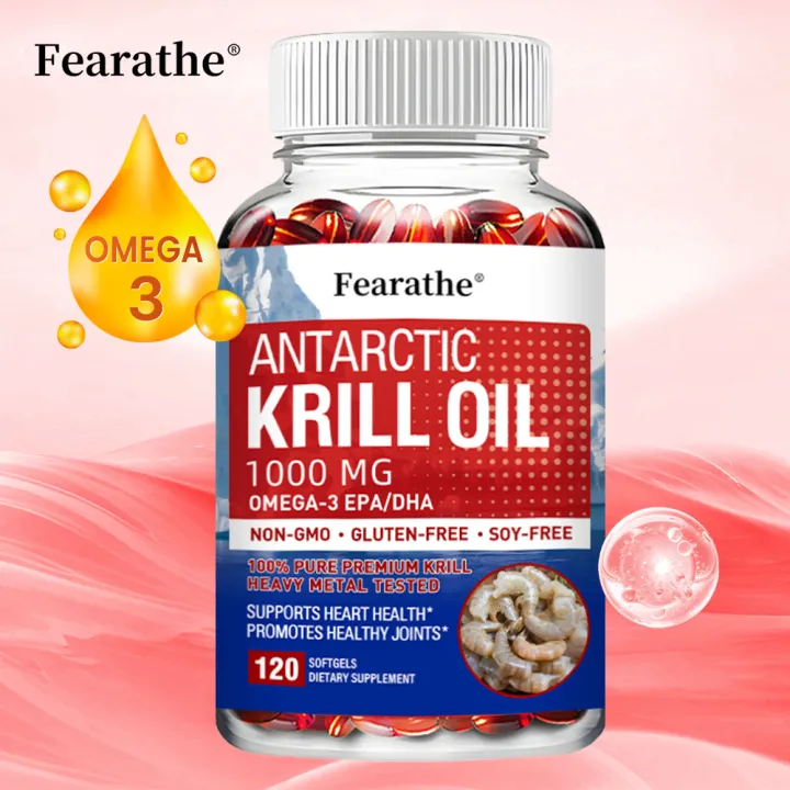 Dầu nhuyễn thể Nam Cực Fearathe 1000mg, Omega-3 EPA/DHA, hỗ trợ sức ...