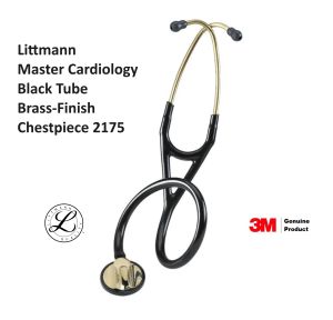 3M Littmann Stethoscope Master Cardiology: Black & Brass Finish 2175 (AUTHENTIC LITTMANN)