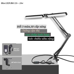Đèn học kẹp bàn led 3 màu siêu sáng chống cận chiếu sáng rộng kiểu dáng pixar hiện đại xoay 360 di động tiết kiệm điện