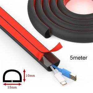 LUZMAR 1/2/3/5meter Flexible Cable Sleeve Self-Adhesive Soft PVC Cable Management Protector Useful Wear Resistant Wire Cover Floor Installation