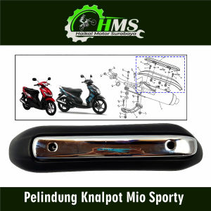 Pelindung Knalpot Mio Sporty - Cover Tutup Penutup Tameng Pengaman Panas Exhaust Kenalpot Muffler