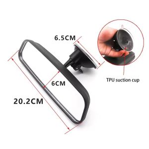 Suction Cup Rear View Mirror Motorcycle Electric Tricycle Car 360° Rotating Anti Scratch Cermin Elektrik