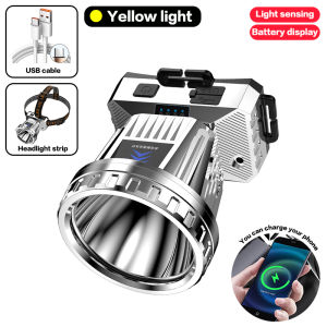 MOSIKEN Rechargeable headlight High Power head lamp lampu camping lampu Emergency power/light sensing/power display
