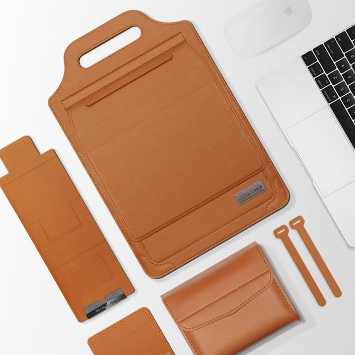LC-08 Premium Leather Sleeve Case With Handstrap Kick Stand Mousepad Sleek  Tas for Laptop Notebook for Macbook 13 14 Inch Lazada Indonesia