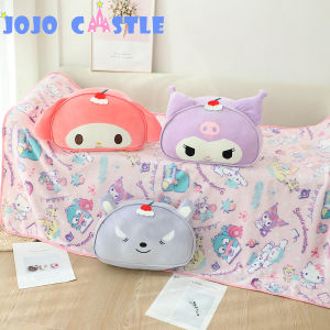 Kawaii Sanrio Plush Toy Comfortable Cushion Blanket 2 in 1 Kuromi My Melody Baku Back Cushion Throw Pillow Sofa Bed Home Decor Nap Pillow Blanket Birthday Gift for Girl