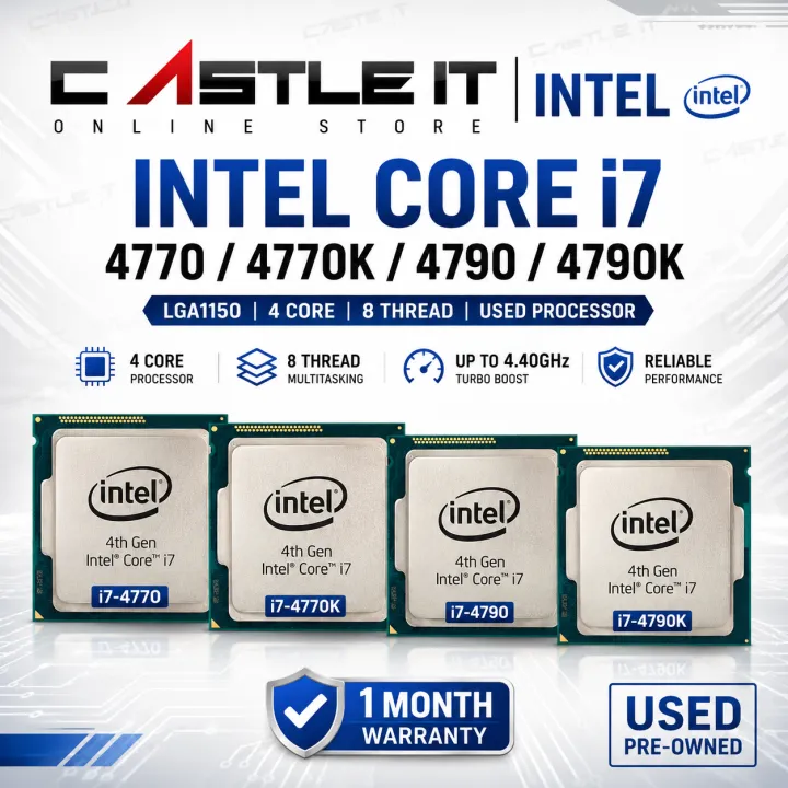 Intel Core i7 4770 4770K 4790 4790K LGA1150 4 Core 8 Thread Used Processor