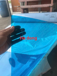 (Khổ cao 1.22m x dày 0.8 zem) Tôn nhựa phẳng poly lấy ánh sáng màu xanh che mái nhà che mưa