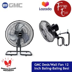 GMC Desk Fan Kipas Meja / Dinding Tornado 2 In 1 12 Inch BM 722 Baling - Baling Besi
