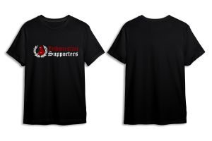 Kaos T-Shirt Hitam Spandeks Crew Neck | Indonesian Supporters II | Desain Bola Series | Kualitas Premium
