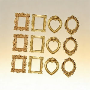 Pictures Frames European Victorian Style Vintage Golden Retro Photo Frame Decorative Earrings Necklace Display Rack