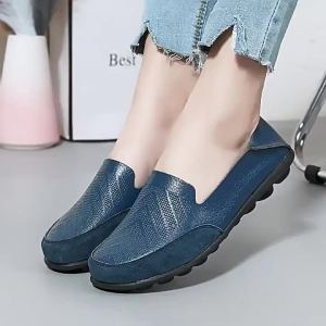 Sizes 35-46 New Spring-Summer Slippers Mom Shoes Casual Genuine Leather Low-Top Flat Loafers For Women Large Sizes
