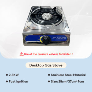 MISN Stainless Steel Gas Stove Energy Saving Gas Stove 3 Burner Portable Single Burner Gas Stove Desktop Cooking Stove