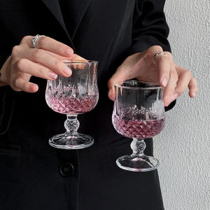 Transparent Engraved Wine Glass Goblet Lead-Free Highball Glass