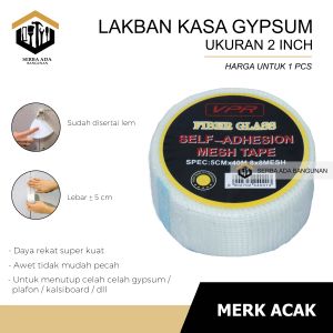 LAKBAN LEM GYPSUM GIPSUM ISOLASI KAIN KASA FIBER TAPE 1" DAN  2"  TEBAL BESAR BAGUS MURAH KUAT ROLL