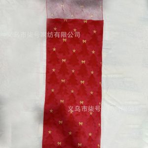 ผ้าปูโต๊ะปักลายต้นคริสต์มาส 3D สีเขียว สำหรับตกแต่งวันหยุด ผ้าคลุมเตียง ตกแต่งคริสต์มาส ผ้าคลุมโต๊ะอาหาร