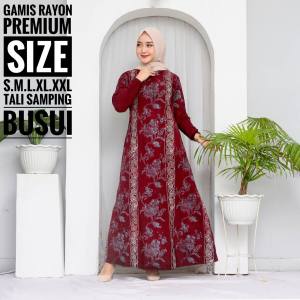 NEW Gamis Twill Rayon Lengan Panjang Resleting Depan Batik Cap Motif Mosa Batik -GAMIS