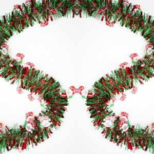 HOUCHU 2m Xmas Tree Decor Ribbon Bright Color Hanging Sequined Garland Tree Ornaments DIY Christmas Snowflake Pendant Home Decor