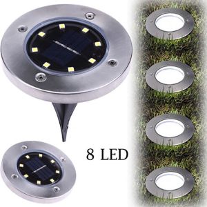 ♥Ready Stock +FREE+♥Solar Power 8 LED Buried Christmas Light Outdoor Under Ground Lamp