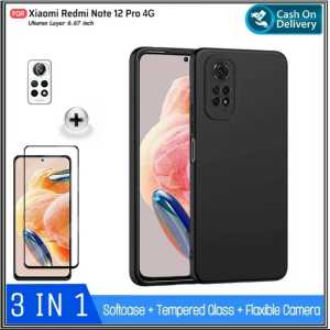 Paket 3in1 Case Redmi Note 12 Pro 4G / 5G 6 6 Pro Casing Premium Free Tempered Glass + Camera