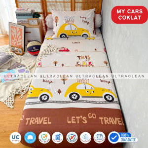 Sprei KATUN ANAK My Cars Coklat dan blue Bergaransi Halus Nyaman Adem Tidak Berbulu dan Tahan Lama ukuran 90x200 100x200 120x200 140x200 160x200 180x200 200x200 King Queen Single