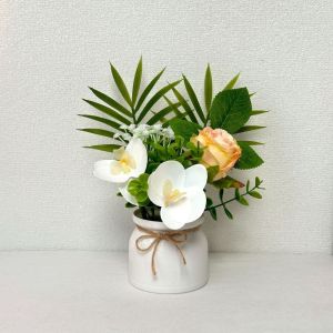 WAPKTY Dây thừng gai Cây cảnh bonsai mô phỏng hoa Nhỏ Hoa lan bướm và hoa hồng giả Cây cảnh bonsai trang trí để bàn. Thật tế Cây cảnh giả trong chậu Tiệc cưới