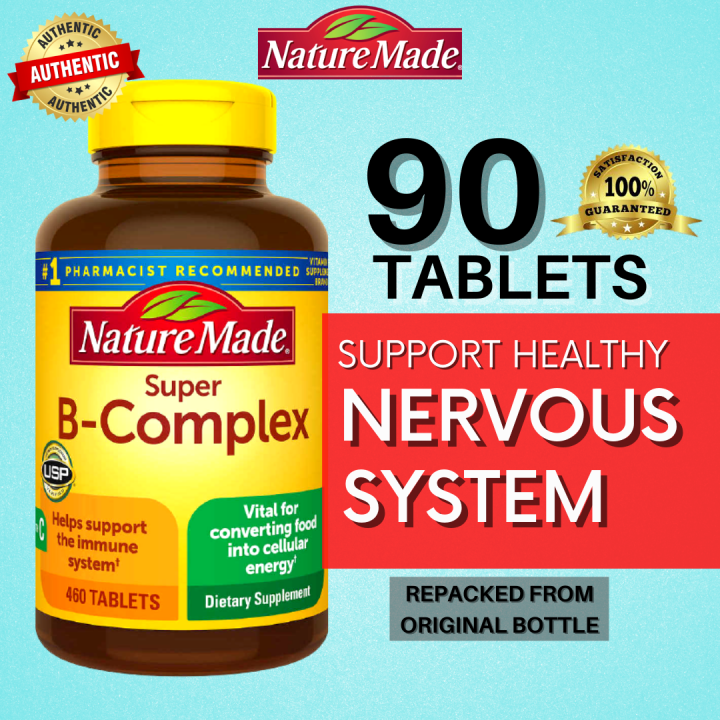 90 Tablets- Nature Made Super B Complex with Vitamin C AUTHENTIC