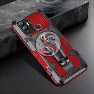 Case Infinix Hot 12 Play Casing Armor Belt Clip Kick Standing Cover Hardcase Robot